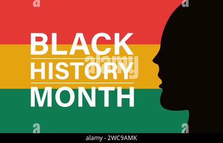 Black History Month wird jedes Jahr im februar gefeiert. Vektorbanner, Flyer, Poster und Vorlagen für soziale Medien. Stock Vektor