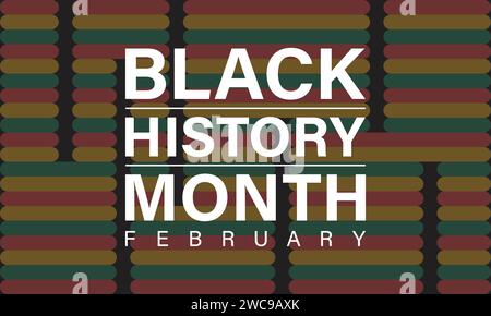 Black History Month wird jedes Jahr im februar gefeiert. Vektorbanner, Flyer, Poster und Vorlagen für soziale Medien. Stock Vektor