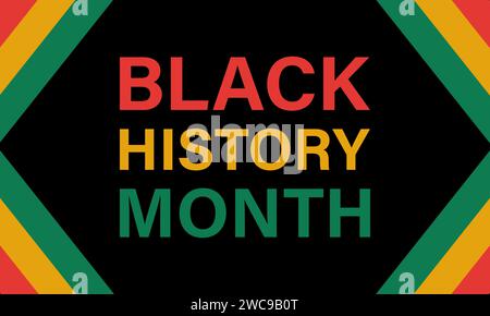 Black History Month wird jedes Jahr im februar gefeiert. Vektorbanner, Flyer, Poster und Vorlagen für soziale Medien. Stock Vektor