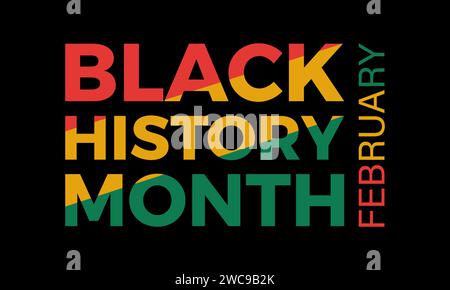 Black History Month wird jedes Jahr im februar gefeiert. Vektorbanner, Flyer, Poster und Vorlagen für soziale Medien. Stock Vektor