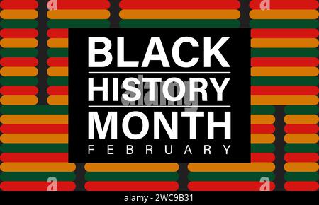 Black History Month wird jedes Jahr im februar gefeiert. Vektorbanner, Flyer, Poster und Vorlagen für soziale Medien. Stock Vektor