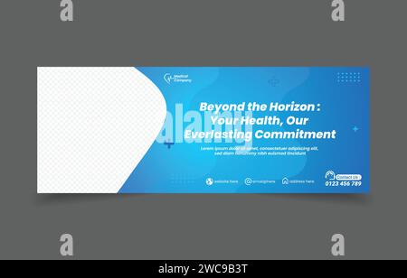 Banner Cover Design blaue Farbe Social-Media-Werbung und Web-Marketing Stock Vektor