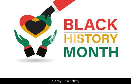 Black History Month wird jedes Jahr im februar gefeiert. Vektorbanner, Flyer, Poster und Vorlagen für soziale Medien. Stock Vektor