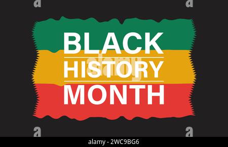 Black History Month wird jedes Jahr im februar gefeiert. Vektorbanner, Flyer, Poster und Vorlagen für soziale Medien. Stock Vektor