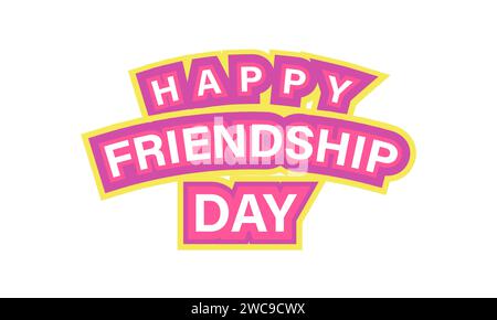 Der nationale Freundschaftstag im Februar wurde am 11. Februar gefeiert. Vektorbanner, Flyer, Poster und Vorlagen für soziale Medien. Stock Vektor