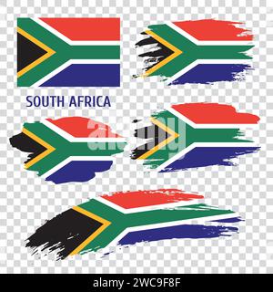 Satz von Vektorflaggen von Südafrika Stock Vektor
