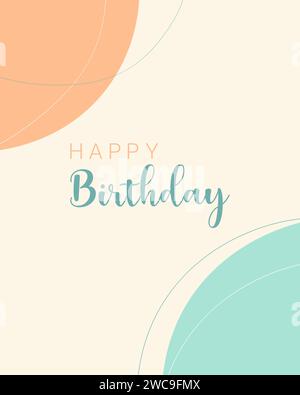 Happy Birthday Karte, Boho Stil Pastellfarbe. Vektorabbildung Stock Vektor