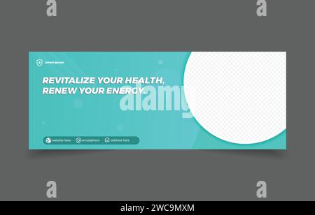 Medizinisches Gesundheitswesen Banner Cover Social Media Design mit abstraktem Hintergrund Stock Vektor