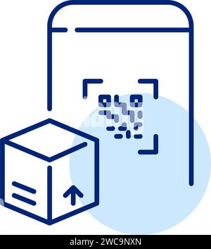 QR-Code Paketverfolgung. Delivery Service App. Pixelperfekter, bearbeitbarer Kontur Stock Vektor