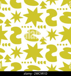 Sterne lustige abstrakte organische Formen nahtloses Muster Stock Vektor
