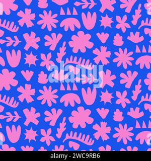 Florales lebendiges, organisches Sommermuster sorgt für nahtloses Design Stock Vektor