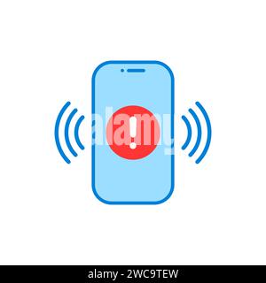 Smartphone mit Alarmbenachrichtigung Stock Vektor