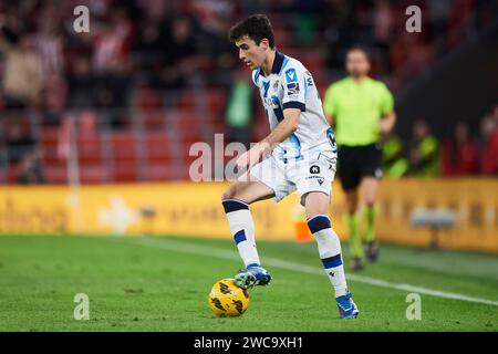 Jon Magunazelaia von Real Sociedad in Aktion während des LaLiga EA Sports Matches zwischen Athletic Club und Real Sociedad im San Mames Stadium im Januar Stockfoto