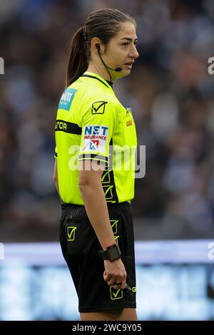 Der italienische Schiedsrichter Ferrieri Caputi während des Fußballspiels der Serie A SS Lazio gegen Lecce im Olimpico-Stadion am 14. Januar 2024 in Rom. Stockfoto
