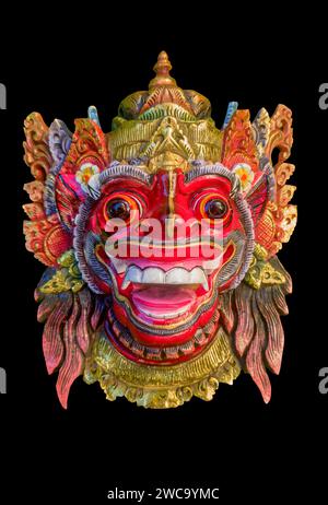 Balinesische Barong-Maske als Souvenir. Dekoratives asiatisches Souvenir mit magischen Kräften zum Schutz Ihres Zuhauses Stockfoto