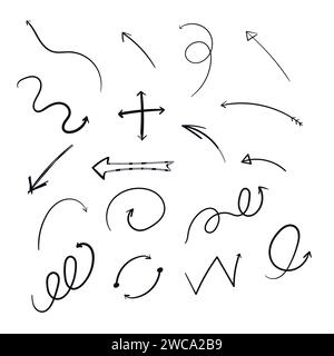 Hand gezeichnet Pfeil Scribbles Doodle Vektor Illustration Doodle Symbol Stock Vektor