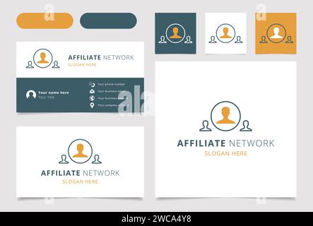 Visitenkarte der Marke Affiliate Network. Branding-Buch Affilate Marketing Collection. Thin Affiliate Network-Logo Stock Vektor
