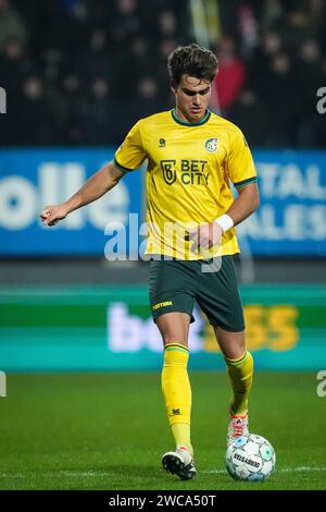Sittard, Niederlande. Januar 2024. SITTARD, NIEDERLANDE - 13. JANUAR: Rodrigo Guth von Fortuna Sittard während des niederländischen Eredivisie-Spiels zwischen Fortuna Sittard und Sparta Rotterdam im Fortuna Sittard Stadion am 13. Januar 2024 in Sittard, Niederlande. (Foto von Orange Pictures) Credit: Orange Pics BV/Alamy Live News Stockfoto