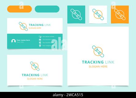 Visitenkarte mit Tracking Link-Logo. Branding-Buch Affilate Marketing Collection. Thin Tracking Link-Logo Stock Vektor