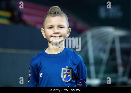 Sittard, Niederlande. Januar 2024. SITTARD, NIEDERLANDE - 13. JANUAR: FC Robinstijn Fan des Spiels während des niederländischen Eredivisie-Spiels zwischen Fortuna Sittard und Sparta Rotterdam im Fortuna Sittard Stadion am 13. Januar 2024 in Sittard, Niederlande. (Foto von Orange Pictures) Credit: dpa/Alamy Live News Stockfoto