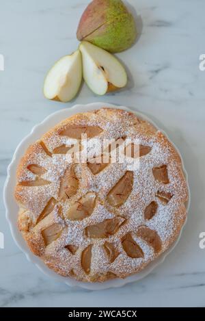 Süße hausgemachte Vanillebirne Pie Stockfoto