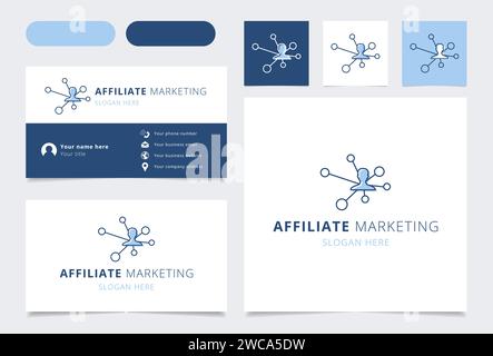 Affilate Marketing Logo Marke Visitenkarte. Branding-Buch Affilate Marketing Collection. Thin Affilate Marketing-Logo Stock Vektor