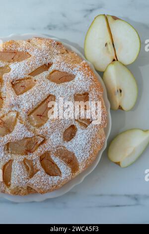Süße hausgemachte Vanillebirne Pie Stockfoto