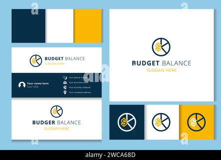 Visitenkarte mit Logo der Marke Budget Balance. Branding-Buch aus der Icons-Kollektion für das Business Management. Logo „Creative Budget Balance“ Stock Vektor