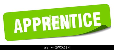 Auszubildender Aufkleber. Rechteckiges Etikett für Lehrlinge isoliert auf weißem Hintergrund Stock Vektor