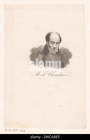 Portret van Jean de Chantelauze, Adrien Charles Danois, 1807 - 1899 Druckpapier Stahlstich historischer Personen Stockfoto