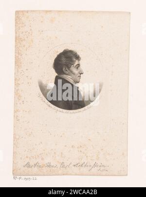 Porträt von Martin Hinrich Lichtenstein, Etienne Bouchardy, 1807 - 1849 Druckpapier, das historische Personen graviert. Gelehrter, Philosoph. Arzt, Arzt Stockfoto