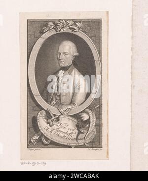 PortraT van Cornelius Hermann von Ayrenhoff, Johann Ernst Mansfeld, nach Joseph lange, 1749 - 1796 Druckpapier Gravur historischer Personen Stockfoto