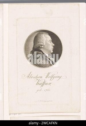 PortraT van Abraham Wolfgang Küffner, Christoph Wilhelm Bock, 1791 Print Nürnberger Papierstich / Radierportrait, Selbstporträt des Künstlers Stockfoto