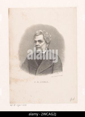 Porträt von John Angell James, Bernardus Theodorus van Loo, 1857 - 1892 Druck Haarlem Papier historische Personen (+ (Vollporträt) Stockfoto