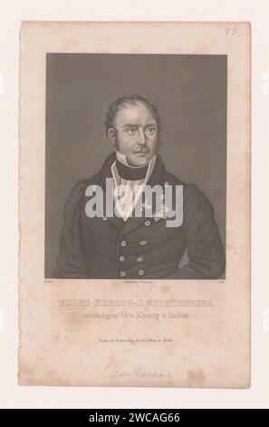 Portret van Eugène de Beauharnais, R. Linsen, 1839 Druck Berliner Papierstich historischer Personen. oberbefehlshaber, General, Marshal Stockfoto