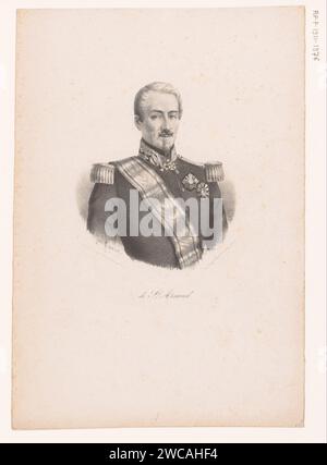 Portret van Maarschalk Armand Jacques Leroy de Saint-Arnaud, Alphonse Farcy, 1852 Druck Paris Papier historische Personen Stockfoto