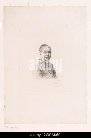 Porträt eine unbekannte Frau, möglicherweise Mrs. Courtois, Auguste Danse, 1883 Druckpapier, das historische Person (mit NAMEN) graviert - BB - Frau - historische Person (mit NAMEN) allein dargestellt Stockfoto