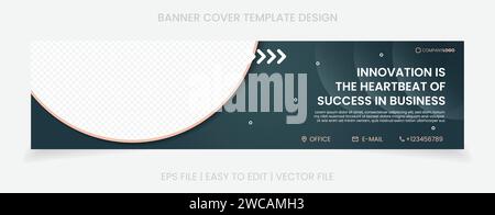 Business-Banner über Social-Media-Werbung mit abstraktem Hintergrund Stock Vektor