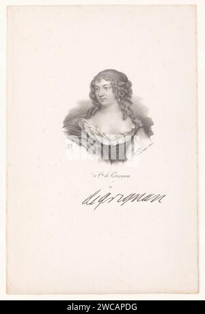 Portret van Francoise -Marguerite de Sévigné, Gravin Van Grignan, Nicolas Maurin, 1825 - 1842 Druck unter der Nummer 85. Paris Paper Historical Persons Stockfoto