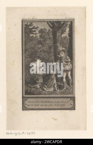 Prins Fan-feredin in Prins Zazaraph in Bos, Charles Emmanuel Patas, nach Clément Pierre Marillier, 1786 Druck Paris Papier Radierung / Gravur Wald, Holz. Literatur. prinz Stockfoto