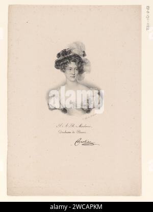 Porträt von Maria Carolina van Bourbon - Sizilien, Anonym, Veuve Delpech (Nudet), nach Thomas Lawrence, 1825 - 1842 Druck nach Malerei von: Londonprinter: Paris Paper Historical Persons Stockfoto