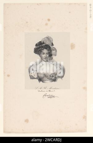 Porträt von Maria Carolina van Bourbon - Sizilien, Anonym, Veuve Delpech (Nudet), nach Thomas Lawrence, 1825 - 1842 Druck nach Malerei von: Londonprinter: Paris Paper. Historische Personen Stockfoto