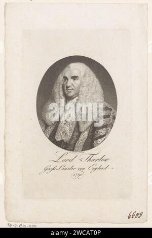 Portret van Lord Edward Thurlow, Eberhard Siegfried Henne, 1790 Druckpapier mit Gravur historischer Personen. richter Stockfoto