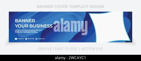 Banner Business Template deckt Social-Media-Vektordesign mit abstraktem Hintergrund ab Stock Vektor