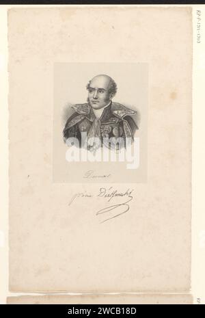 Portret van Louis Nicolas Davout, anonym, veuve Delpech (Naudet), in oder nach 1818 - in oder vor 1842 Druck Paris Papier. Historische Personen Stockfoto