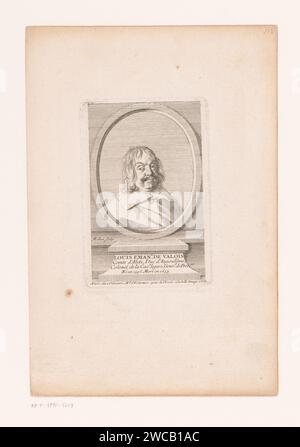 Portret van Louis -Emmanuel de Valois, Graaf van Alais en hertog van Angoulême, Claude Mellan, 1755 - 1765 Druckverlag: ParisFrance Papierstich historischer Personen Stockfoto