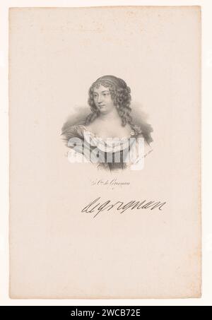 Portret van Francoise -Marguerite de Sévigné, Gravin Van Grignan, Nicolas Maurin, 1825 - 1842 Druck Paris Papier historische Personen Stockfoto