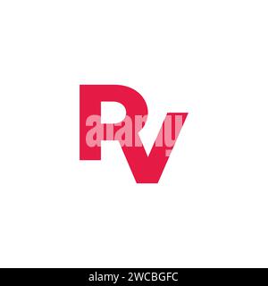 rv einfacher verknüpfter geometrischer Logovektor Stock Vektor