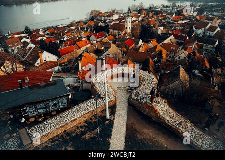 Eine Luftaufnahme von Belgrad, Serbien, mit Blick auf das Stadtbild. Stockfoto