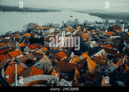 Eine Luftaufnahme von Belgrad, Serbien, mit Blick auf das Stadtbild. Stockfoto